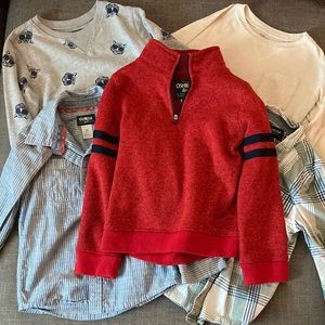 Lot of 5 Oshkosh fall/winter shirts 5T/5